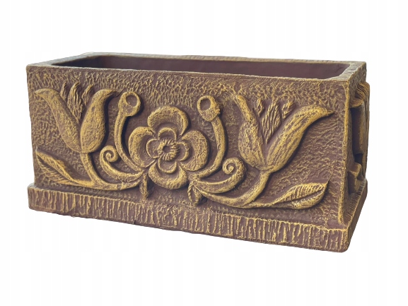 Sivý betónový kvetináč Styrobud Górno 63 cm x 29 x 29 cm