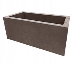 Betónový kvetináč 100 cm x 40 x 25 cm hnedý hladký s doručením po celom Poľsku