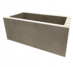Betónový kvetináč, sivý betón, 100 cm x 40 x 25 cm