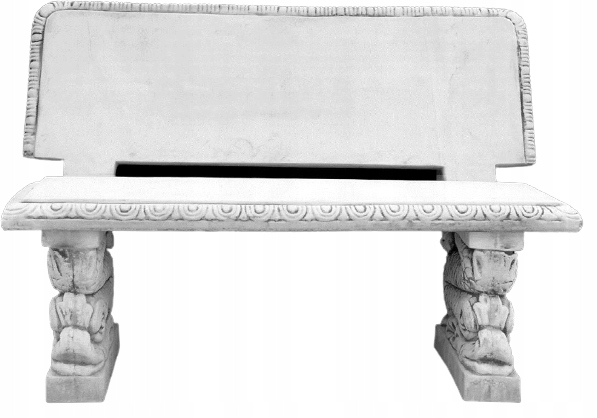 Kamenná lavica s operadlom 127 x 50 cm