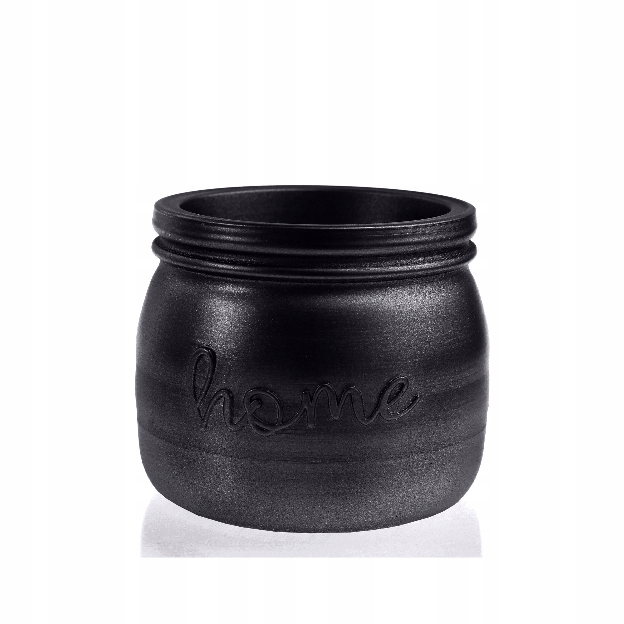 Domov Čierny metalický polyetylénový kvetináč 11 cm
