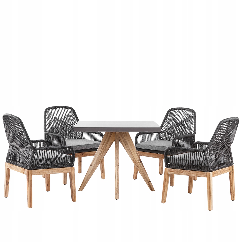 OLBIA Betónový záhradný stôl so stoličkami 90x90x76