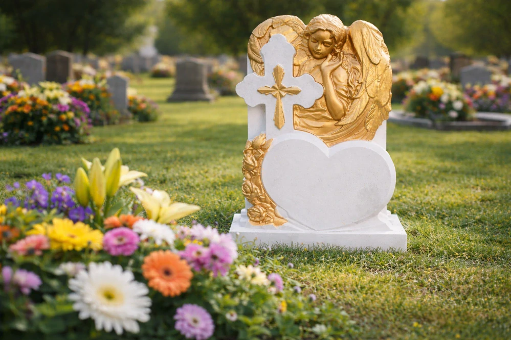 Matrita Cruce CR-20 – Elegantný anjelský náhrobný pomník 130×60×8 cm