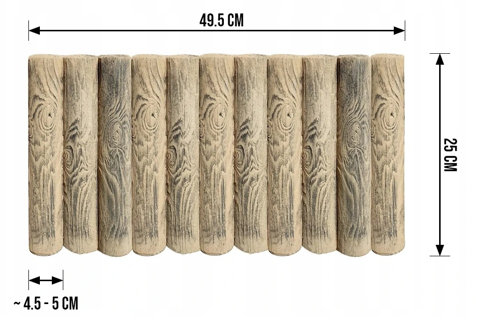 Betonovy obrubník - Vzor drevo 49cm
