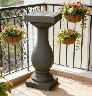Betónový stĺp – dizajnový kvetináč v štýle antickej elegancie  62cm x 20cm